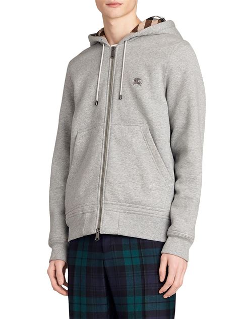 burberry grey zip up|burberry zip hoodie grey.